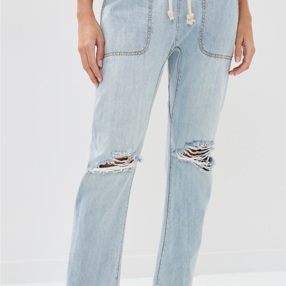 One Teaspoon Light Blue Ripped Boyfriend Jeans